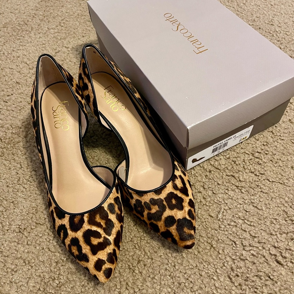 Franco Sarto Leopard wedges